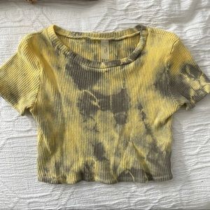 Tie Dye Yellow crop top, Size Small but fits like XS
